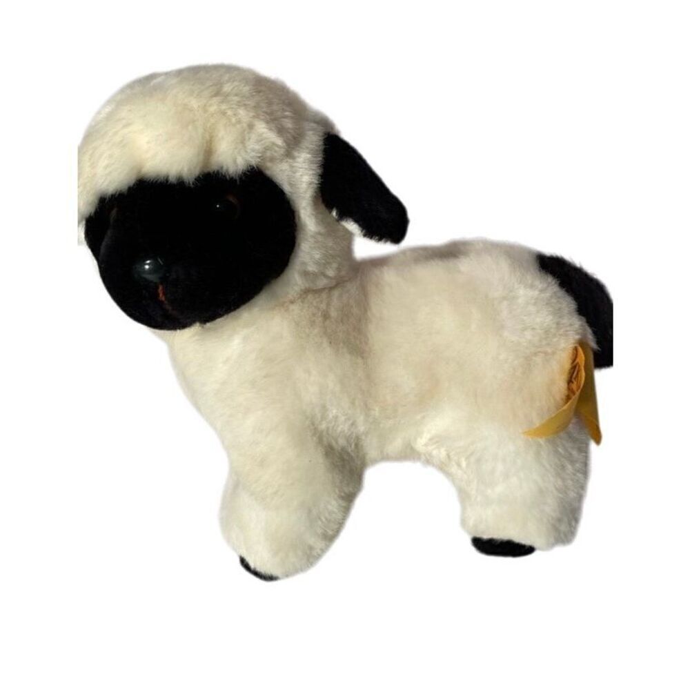 24K polar puffs vintage sheep, Desi ram stuffed, plush size 8.5 inches.